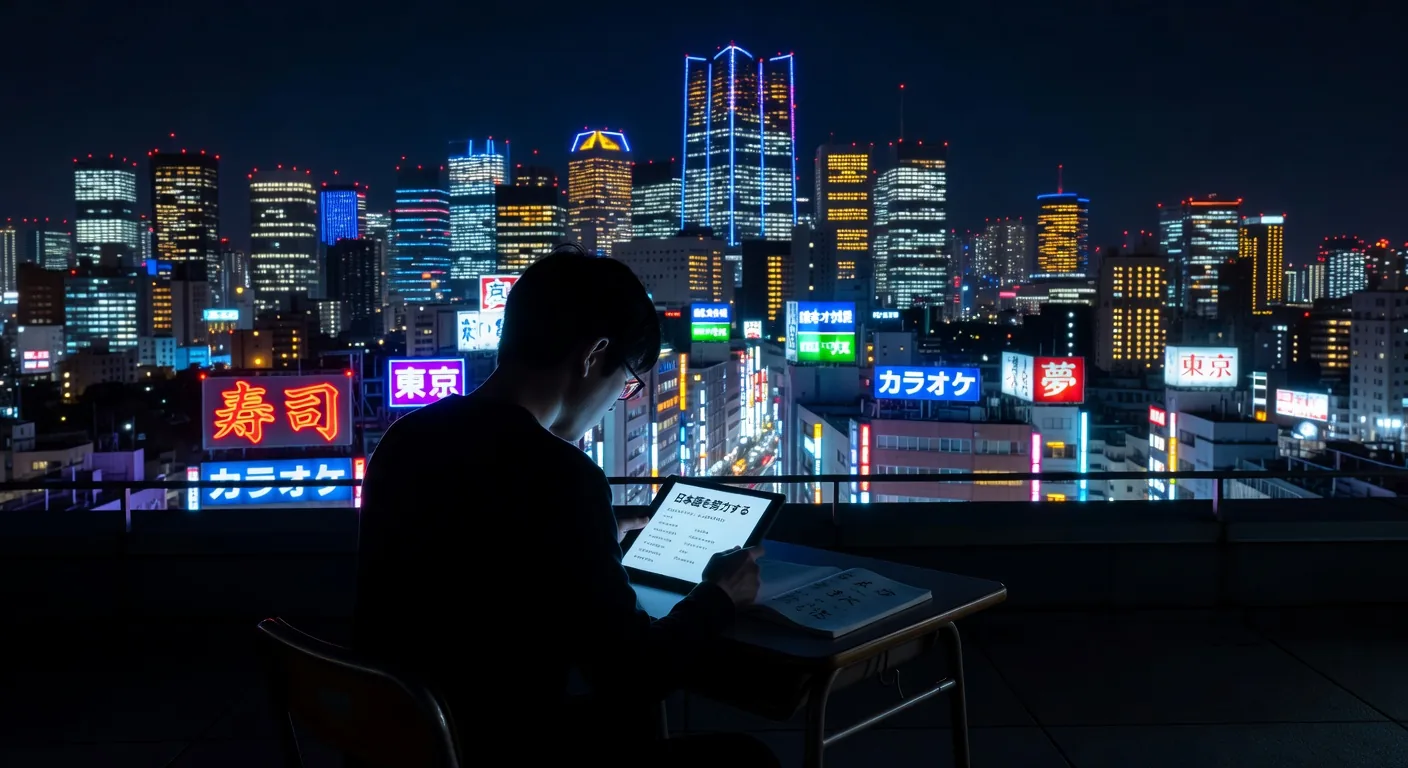 Tokyo study atmosphere at night
